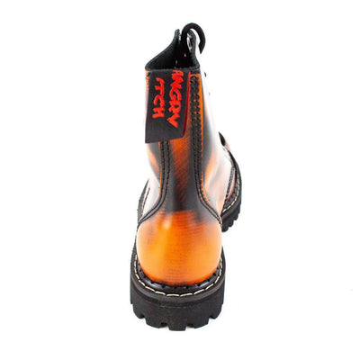 8 Hole Black Leather Orange Rub Off Combat Ranger Boots Back
