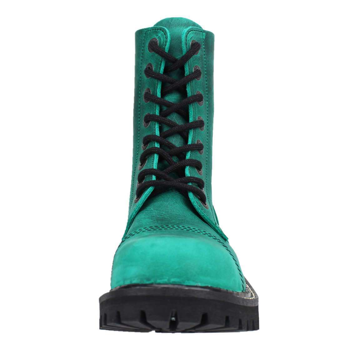 8 Hole Green Leather Vintage Emerald Combat Ranger Boots (Front)