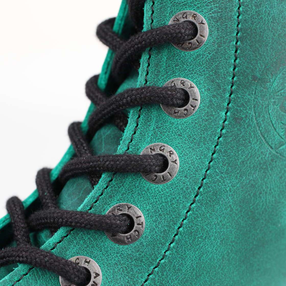 8 Hole Green Leather Vintage Emerald Combat Ranger Boots Laces