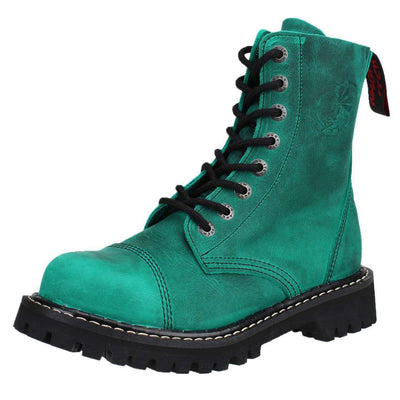 Angry Itch 8 Hole Green Leather Vintage Emerald Combat Ranger Boots 