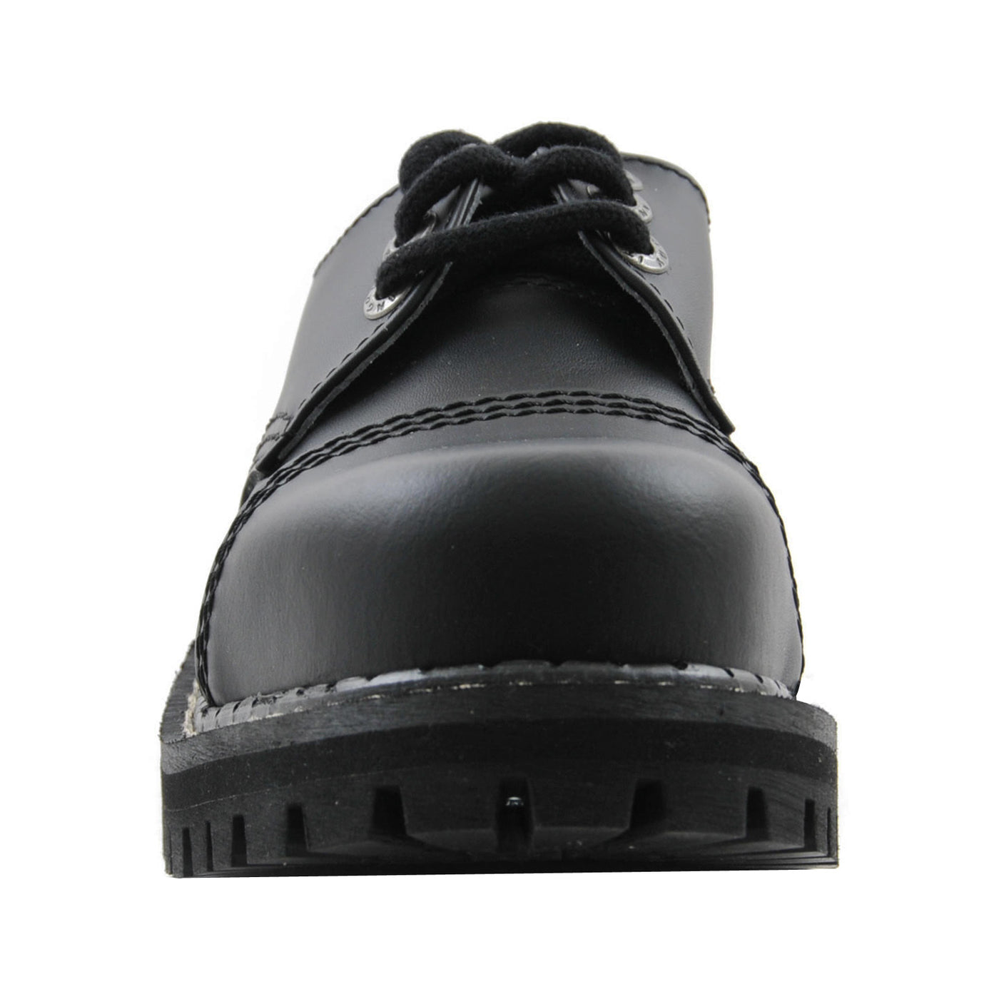 Angry Itch 3 Eyelet Shoes with Steel Toe Cap Black Leather