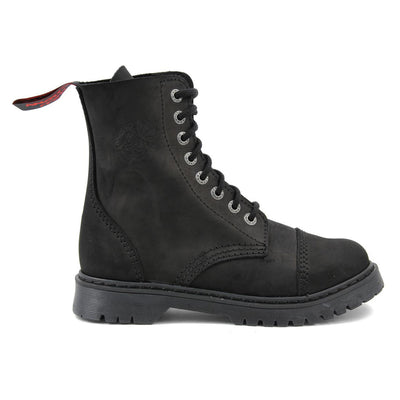 Angry Itch 8 Eyelet Boots Vintage Black Leather