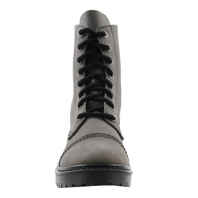 Angry Itch 8 Eyelet Boots Vintage Grey Leather