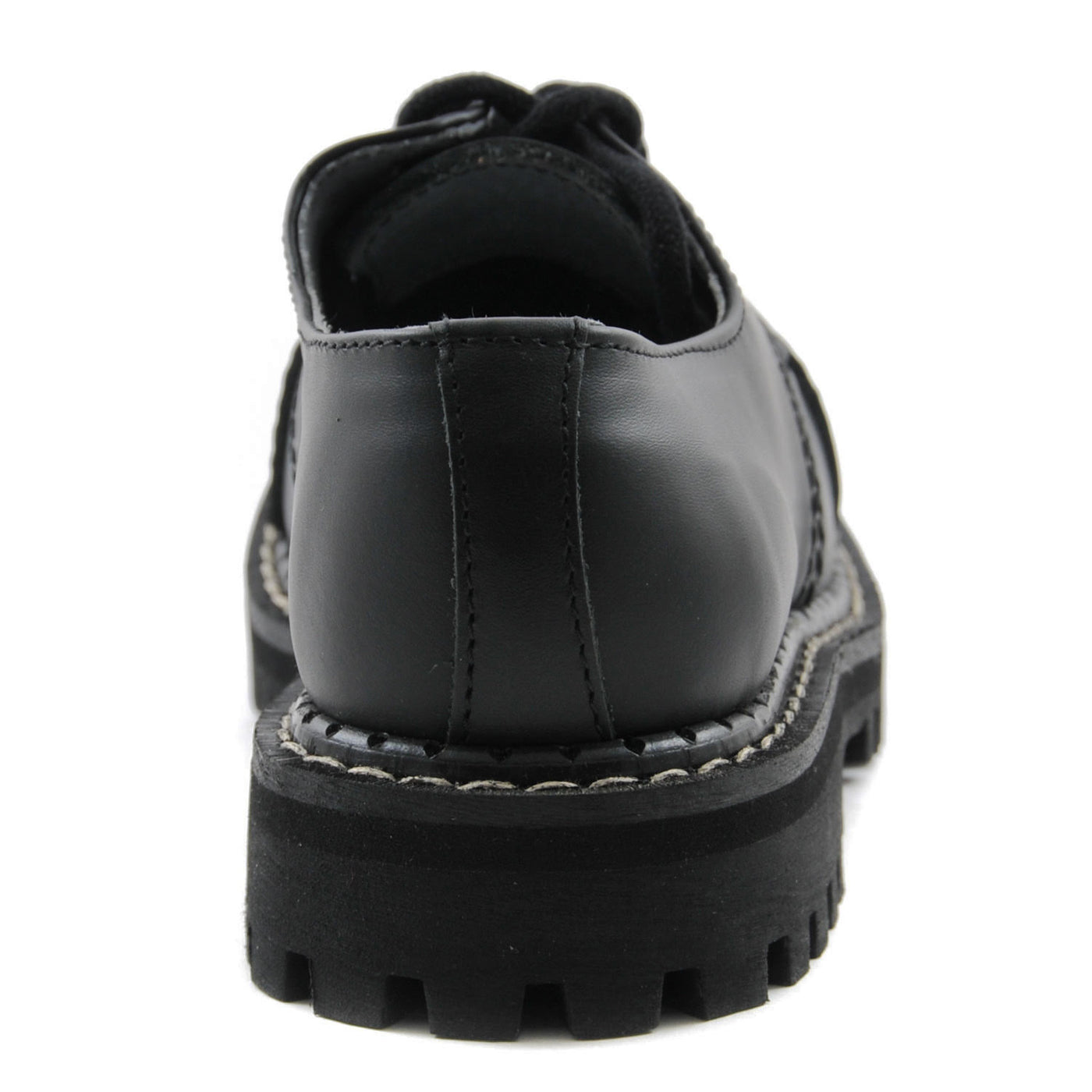 Angry Itch 3 Eyelet Shoes with Steel Toe Cap Black Leather Right Back