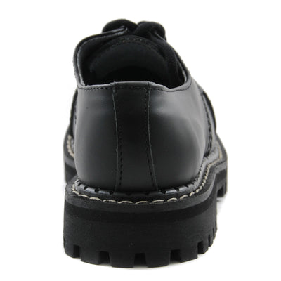 Angry Itch 3 Eyelet Shoes with Steel Toe Cap Black Leather Right Back